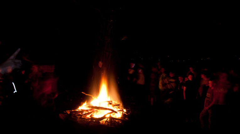 Wood campfire